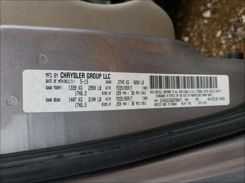 2013 DODGE GRAND CARA 2C4RDGCG8DR788471