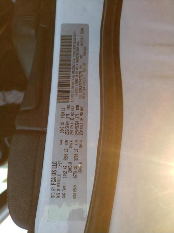 2017 JEEP GRAND CHER 1C4RJFAG7HC721770