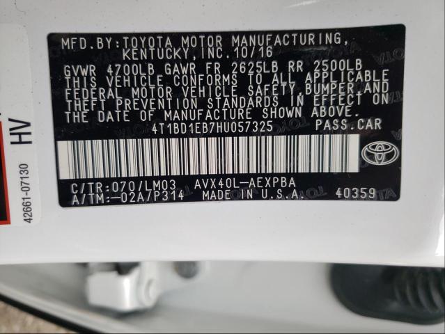 2017 TOYOTA AVALON HYB 4T1BD1EB7HU057325