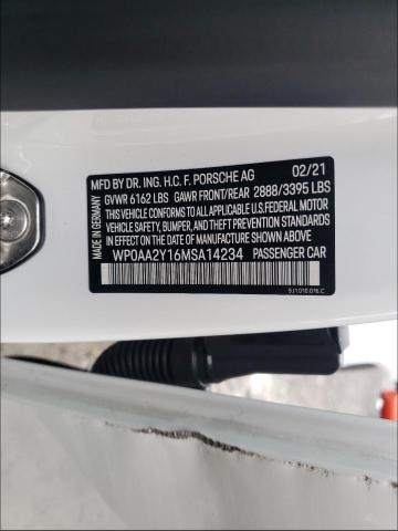 2021 PORSCHE TAYCAN WP0AA2Y16MSA14234