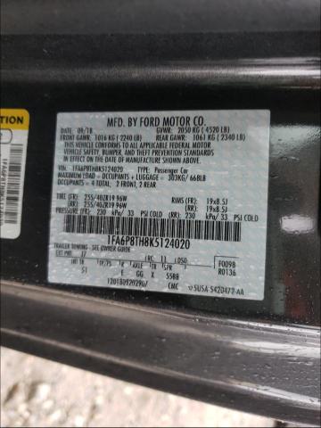 1FA6P8TH8K5124020 Ford Mustang 2019. Фото: 9