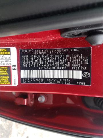 2021 TOYOTA UK 4T1DA1AB6MU004391