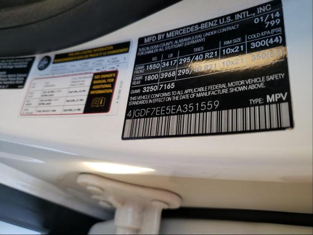 2014 MERCEDES-BENZ GL 63 AMG 4JGDF7EE5EA351559