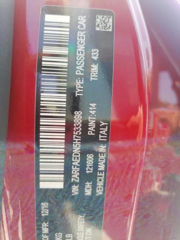 2017 ALFA ROMEO GIULIA Q4 ZARFAEDN5H7533898