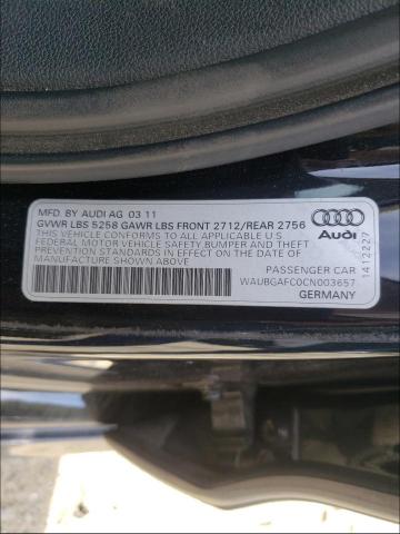 2012 AUDI A6 WAUBGAFC0CN003657