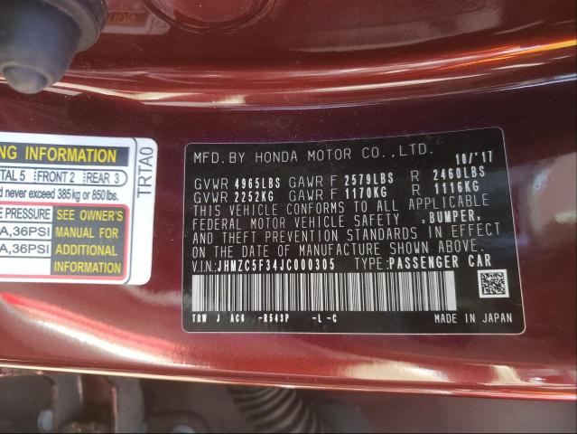 2018 HONDA CLARITY TO JHMZC5F34JC000305