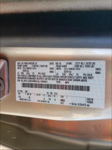 2017 LINCOLN MKC RESERV 5LMTJ3DH8HUL19493