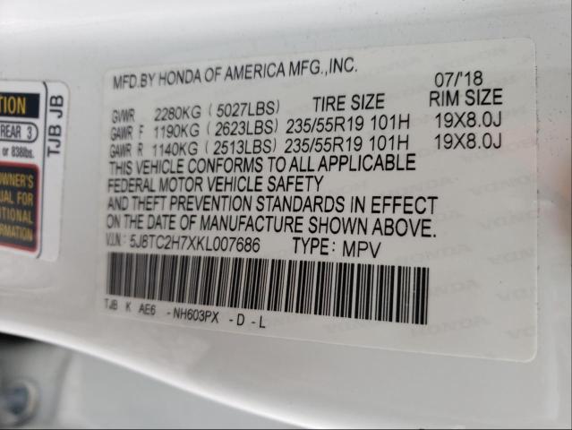 2019 ACURA RDX ADVANC 5J8TC2H7XKL007686
