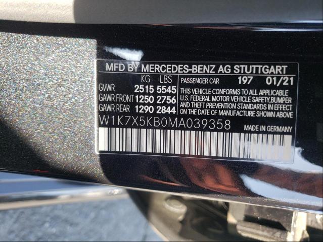 2021 MERCEDES-BENZ AMG GT 43 W1K7X5KB0MA039358