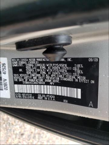2010 TOYOTA SIENNA CE 5TDKK4CC3AS318449