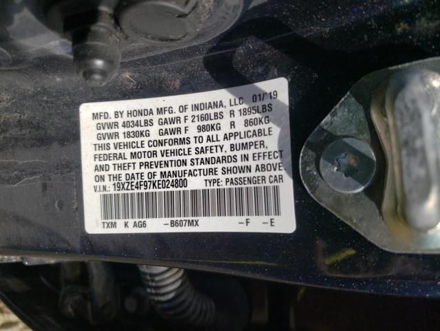 2019 HONDA INSIGHT TO 19XZE4F97KE024800