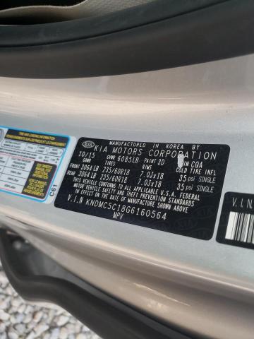2016 KIA SEDONA EX KNDMC5C18G6160564