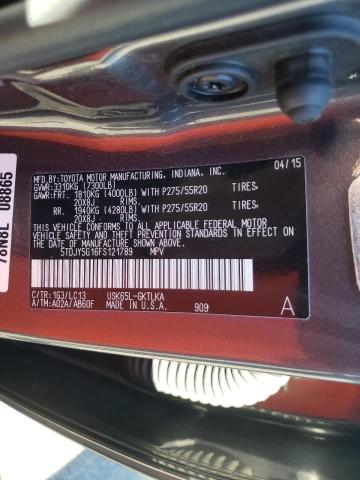 2015 TOYOTA SEQUOIA LI 5TDJY5G16FS121789