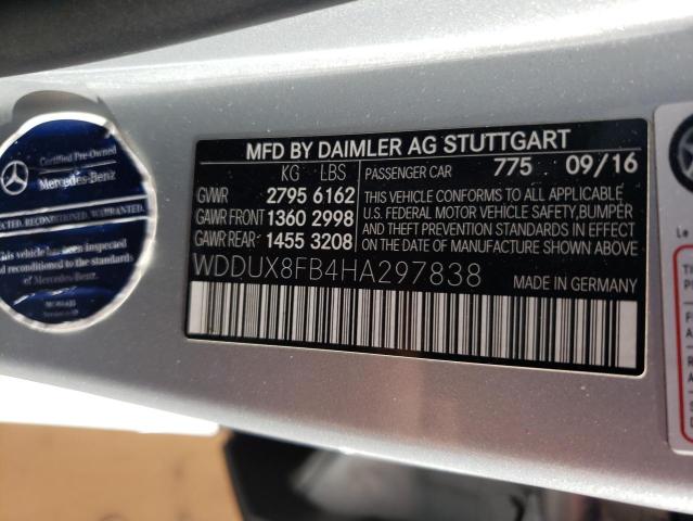 2017 MERCEDES-BENZ S MERCEDES WDDUX8FB4HA297838