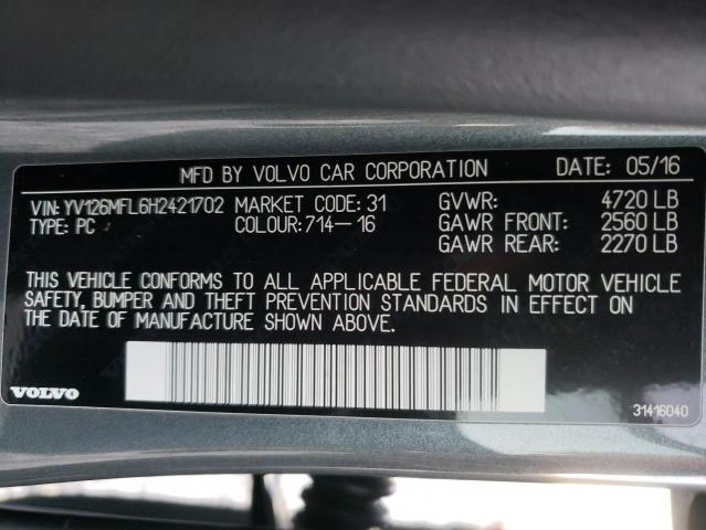 2017 VOLVO S60 YV126MFL6H2421702