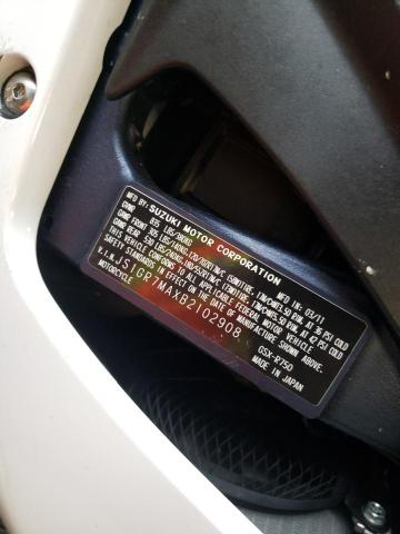 2011 SUZUKI GSX750 JS1GR7MAXB2102908