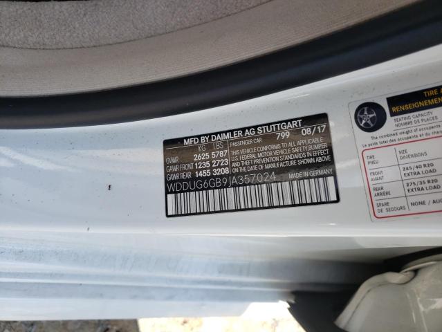 2018 MERCEDES-BENZ S 450 WDDUG6GB9JA357024