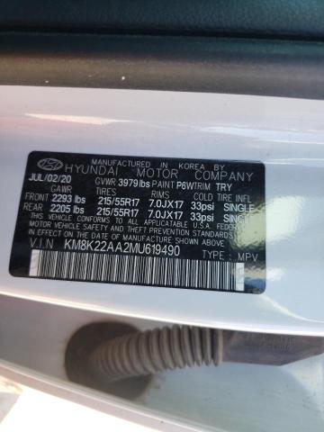 2021 HYUNDAI KONA KM8K22AA2MU619490