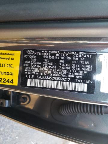 2021 HYUNDAI KONA LIMIT KM8K33A52MU668212