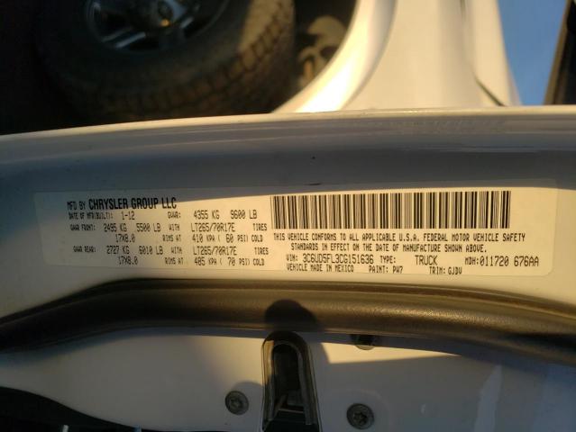 2012 DODGE RAM 2500 L 3C6UD5FL3CG151636