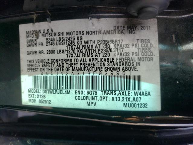 2011 MITSUBISHI ENDEAVOR L 4A4JN2AS1BE029961
