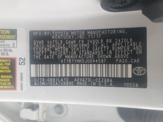 2018 TOYOTA UK 4T1B11HK5JU044597