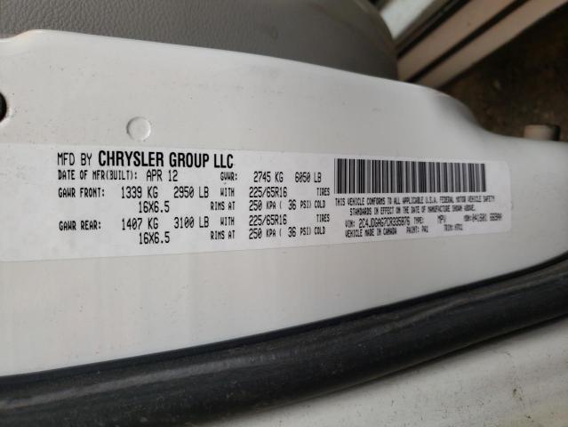 2012 DODGE RAM VAN 2C4JDGAG7CR335876