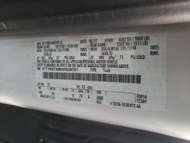 1FTYR2YM8HKB36761 FORD TRANSIT 2017