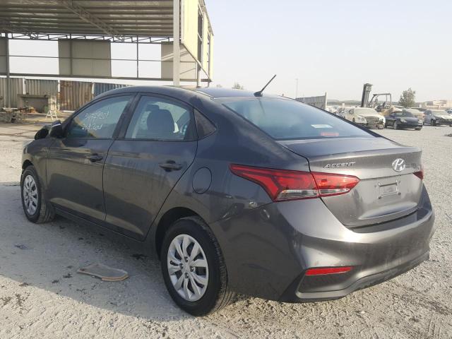 VIN: MALC741CXLM199271 Auction: COPART UAE Lot: 59779201 Location: DUBAI INDUSTRIAL CITY - DUBAI MALC741CXLM199271 HYUNDAI ACCENT 2020 GRAY Photo 3