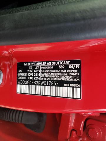 2019 MERCEDES-BENZ A 220 4MAT WDD3G4FB3KW017857