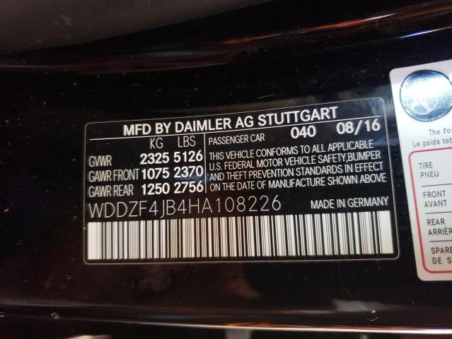 2017 MERCEDES-BENZ E CLASS WDDZF4JB4HA108226