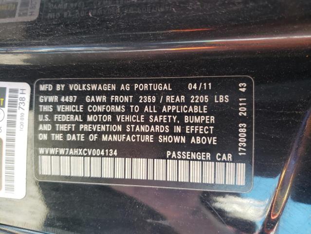 2012 VOLKSWAGEN EOS LUX WVWFW7AHXCV004134
