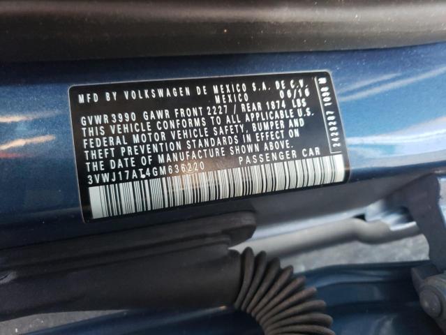 2016 VOLKSWAGEN BEETLE SE 3VWJ17AT4GM636220