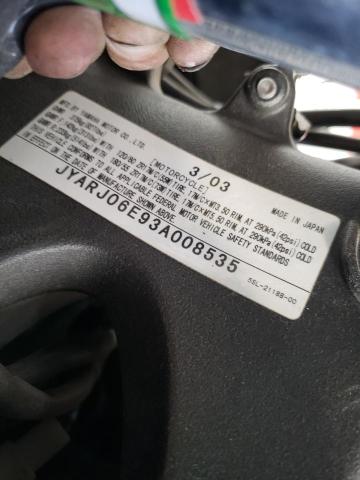 2003 YAMAHA YZFR6 L JYARJ06E93A008535
