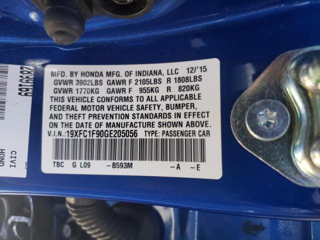 2016 HONDA CIVIC TOUR 19XFC1F90GE205056