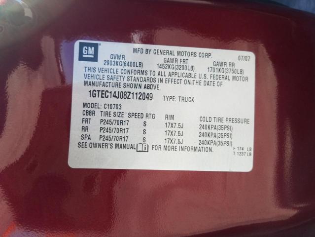 1GTEC14J08Z112049 Gmc Sierra C15 2008. Фото: 9