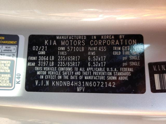 2022 KIA CARNIVAL L KNDNB4H31N6072142