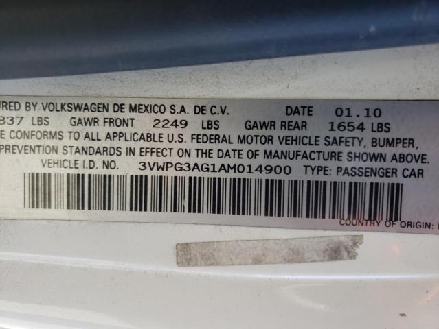 2010 VOLKSWAGEN NEW BEETLE 3VWPG3AG1AM014900