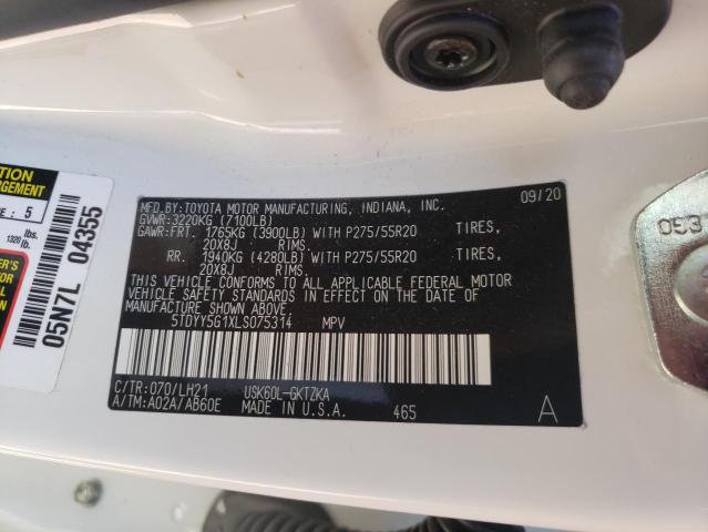 5TDYY5G1XLS075314 Toyota Sequoia 2020. Фото: 9