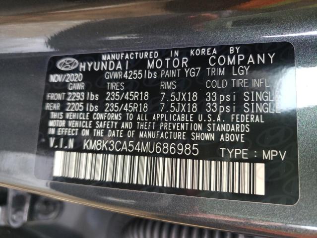 2021 HYUNDAI KONA LIMIT KM8K3CA54MU686985