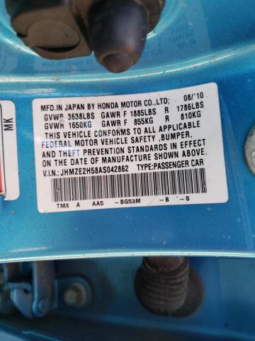 2010 HONDA INSIGHT LX JHMZE2H58AS042862