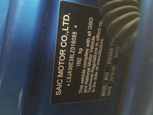 VIN: LSJA36E38LZ016088 Auction: COPART UAE Lot: 59953621 Location: DUBAI INDUSTRIAL CITY - DUBAI VIN: LSJA36E38LZ016088 MG 5 2020 BLUE Photo 11
