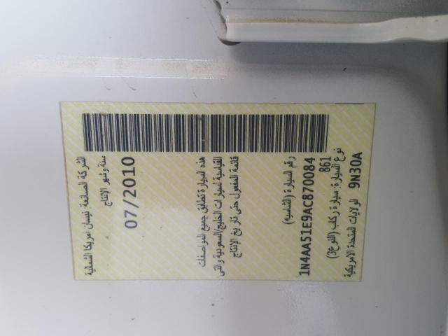 VIN: 1N4AA51E9AC870084 Auction: COPART UAE Lot: 59059201 Location: DUBAI INDUSTRIAL CITY - DUBAI VIN: 1N4AA51E9AC870084 NISSAN MAXIMA 2010 WHITE Photo 11