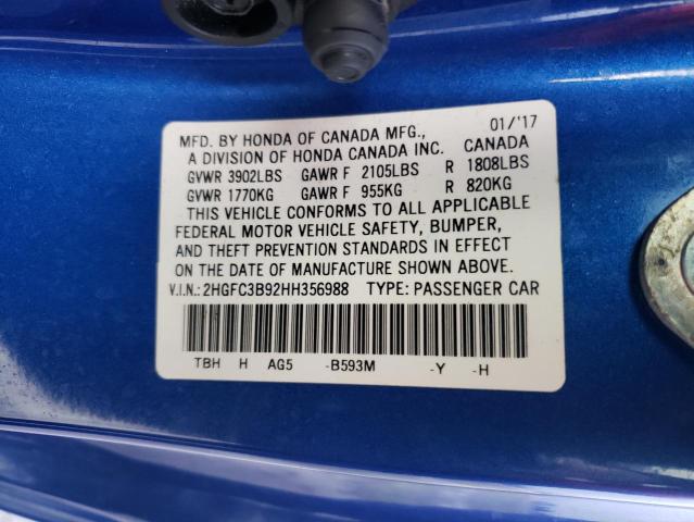 2017 HONDA CIVIC TOUR 2HGFC3B92HH356988