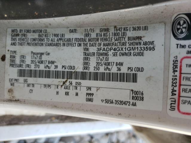 2016 FORD FIESTA ST 3FADP4GX1GM133595