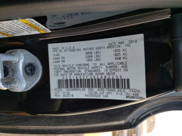 2011 MITSUBISHI ECLIPSE GS 4A31K5DF3BE002239