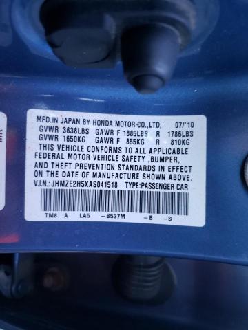 2010 HONDA INSIGHT LX JHMZE2H5XAS041518
