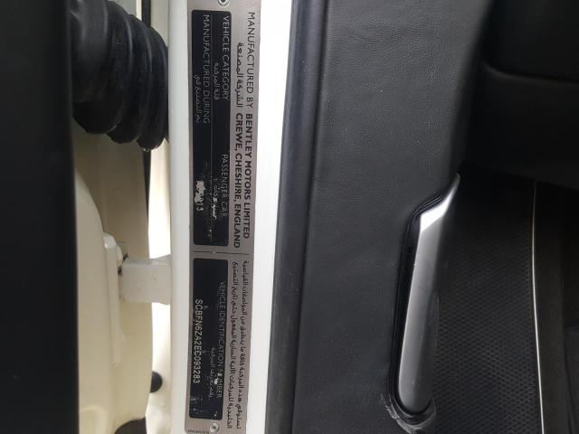 VIN: SCBFN6ZA2EC093283 Auction: COPART UAE Lot: 58145901 Location: DUBAI INDUSTRIAL CITY - DUBAI VIN: SCBFN6ZA2EC093283 BENTLEY CONTINENT 2014 WHITE Photo 11