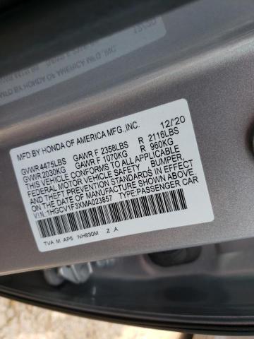 2021 HONDA ACCORD SPO 1HGCV1F3XMA023857