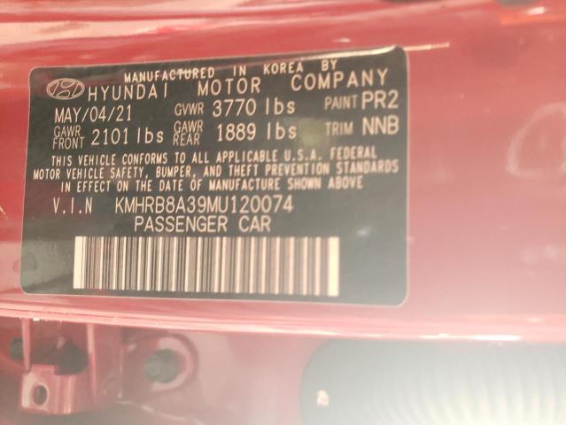 2021 HYUNDAI VENUE SE KMHRB8A39MU120074